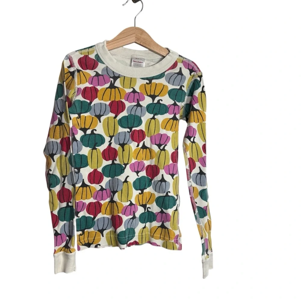 Hanna Andersson Kids Festive Fall Print Pajama Top/Bottom - Unisex - Size 8